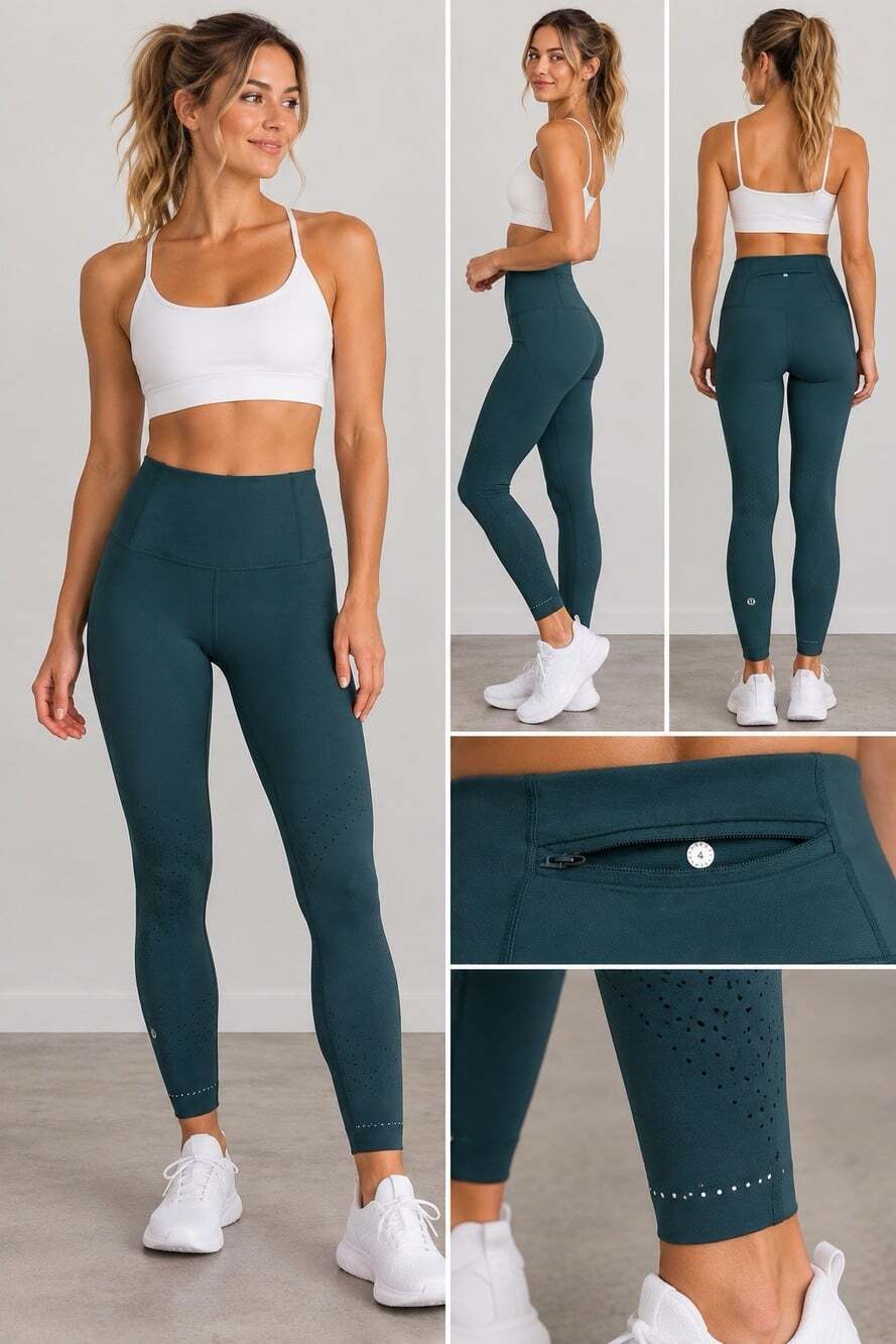 Lululemon Fast and Free High-Rise Tight 25" Blue Teal Leggings Size 4
